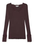 Rosemunde Silk T-Shirt W/ Lace Brun