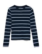 Tommy Jeans Tjw Slim Essential Rib Ls Marinblå