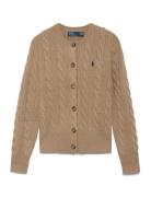Polo Ralph Lauren Cable-Knit Wool-Cashmere Cardigan Beige