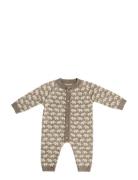 Smallstuff Jumpsuit, Ao Elephants, Merino Wool, Nature Melange Beige