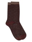 Mp Denmark Donna Glitter Socks Burgundy