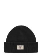 GANT Cotton Blend Ribbed Beanie Svart