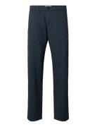 Selected Slh196-Straight Miles Brushed Pant Noos Marinblå