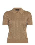 Lauren Ralph Lauren Ctn Mdl/Mtlc/Nyln-Ss Sweater Beige