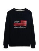 Superdry Slouchy Cable Flag Knit Svart
