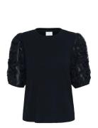 Kaffe Kalinda Frill T-Shirt Svart