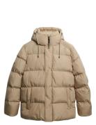 Superdry Hooded 5 Baffle Sports Puffer Beige
