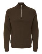 ONLY & SONS Onsedward Reg 7 Wool Half Zip Knit Cs Brun
