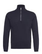 Lindbergh 100% Recycle Knit Half Zip Blå