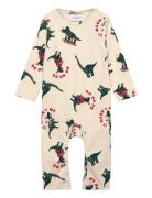 The New Tnsbholiday L_S Rib Jumpsuit Kräm