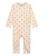 The New Tnsbholiday L_S Heart Rib Jumpsuit Kräm
