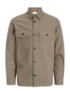 Jack & J S Jprrayle Melange Solid L/S Overshirt Sn Beige
