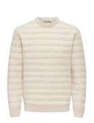 ONLY & SONS Onsming Life Reg Ls Crew Neck Knit Kräm