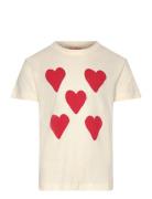 THE ANIMALS OBSERVATORY Hearts White Rooster T-Shirt Vit