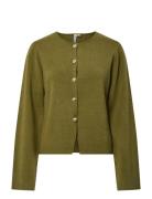 Pieces Pcfarie Ls O-Neck Split Knit D2D Fsy Khaki Green
