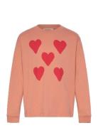 THE ANIMALS OBSERVATORY Hearts  Dof Lonf Sleeve T-Shirt Röd