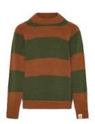 THE ANIMALS OBSERVATORY Stripes Brown Boxfish Sweater Khaki Green