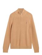 GANT Cotton Wool Rib Half Zip Khaki Green