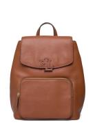 Lauren Ralph Lauren Pebbled Leather Medium Cameryn Backpack Brun