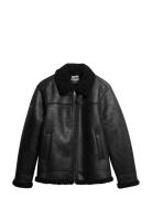 Superdry Faux Shearling Aviator Jacket Svart