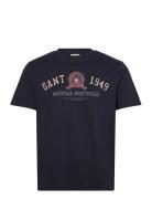 GANT Graphic Ss T-Shirt Marinblå