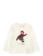Ralph Lauren Baby Polo Bear Cotton Long-Sleeve Tee Kräm