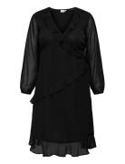 ONLY Carmakoma Carindigo Life Ls Calf Dress Aop Bf Svart