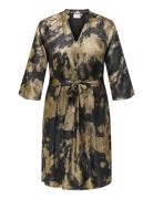 ONLY Carmakoma Cardixie 3/4 V-Neck Blk Dress Aop Svart