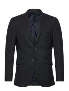 Lindbergh Black Dobby Check Stretch Blazer Grå