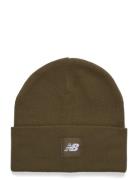 New Balance Cuffed Beanie Flying Nb Logo Khaki Green