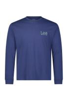 Lee Jeans Ls Wobbly Logo Tee Blå
