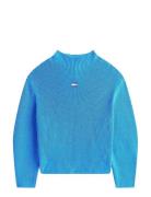 Tommy Jeans Tjw Mockneck Badge Sweater Blå
