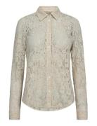 MOS MOSH Mmkether Lace Sequin Shirt Beige