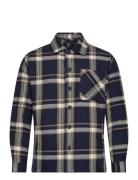 Clean Cut Copenhagen Asher Checked Overshirt Marinblå