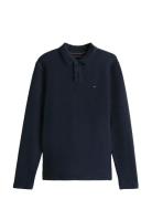 Tommy Hilfiger Ls Herringb Reg Polo Marinblå