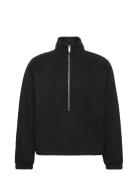 Calvin Klein Polar Fleece Rib Mock Neck Qtr Z Svart