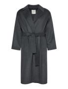 Calvin Klein Hero Trench Coat-Dbl Face Wool - Grå