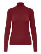 ONLY Onlsia L/S Roll Neck Top Box Jrs Burgundy
