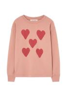 THE ANIMALS OBSERVATORY Hearts  Dof Lonf Sleeve T-Shirt Rosa