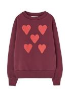 THE ANIMALS OBSERVATORY Hearts Browned Farnet Bear Sweatshirt Burgundy