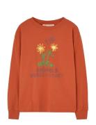 THE ANIMALS OBSERVATORY Flowers Red Dof Lonf Sleeve T-Shirt Orange
