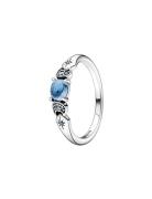Pandora Disney Aladdin Jasmine Sterling Silver Ring With Icy Blue Crys...