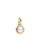 Pandora Sun 14K Gold-Plated Mini Dangle With Treated White Freshwater ...