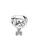 Pandora Dog Sterling Silver Charm With Clear Cubic Zirconia Silver