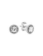 Pandora Silver Stud Earrings With Clear Cubic Zirconia Vit