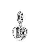 Pandora 18 Silver Dangle With Clear Cubic Zirconia Silver