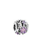 Pandora Daisy Sterling Silver Charm With Purple And Shaded Pink Enamel...