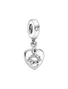 Pandora Friends And Infinity Heart Sterling Silver Dangle With Clear C...
