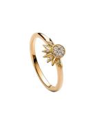 Pandora Celestial Sun 14K Gold-Plated Ring With Clear Cubic Zirconia G...