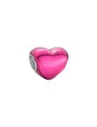 Pandora Heart Sterling Silver Charm With Transparent Pink Enamel Rosa